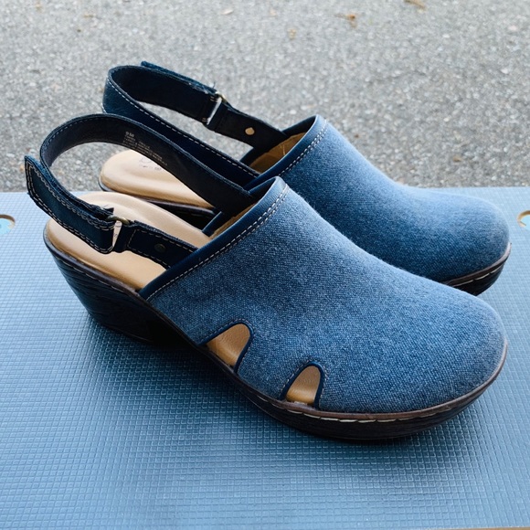 born diamond leather sling clogs